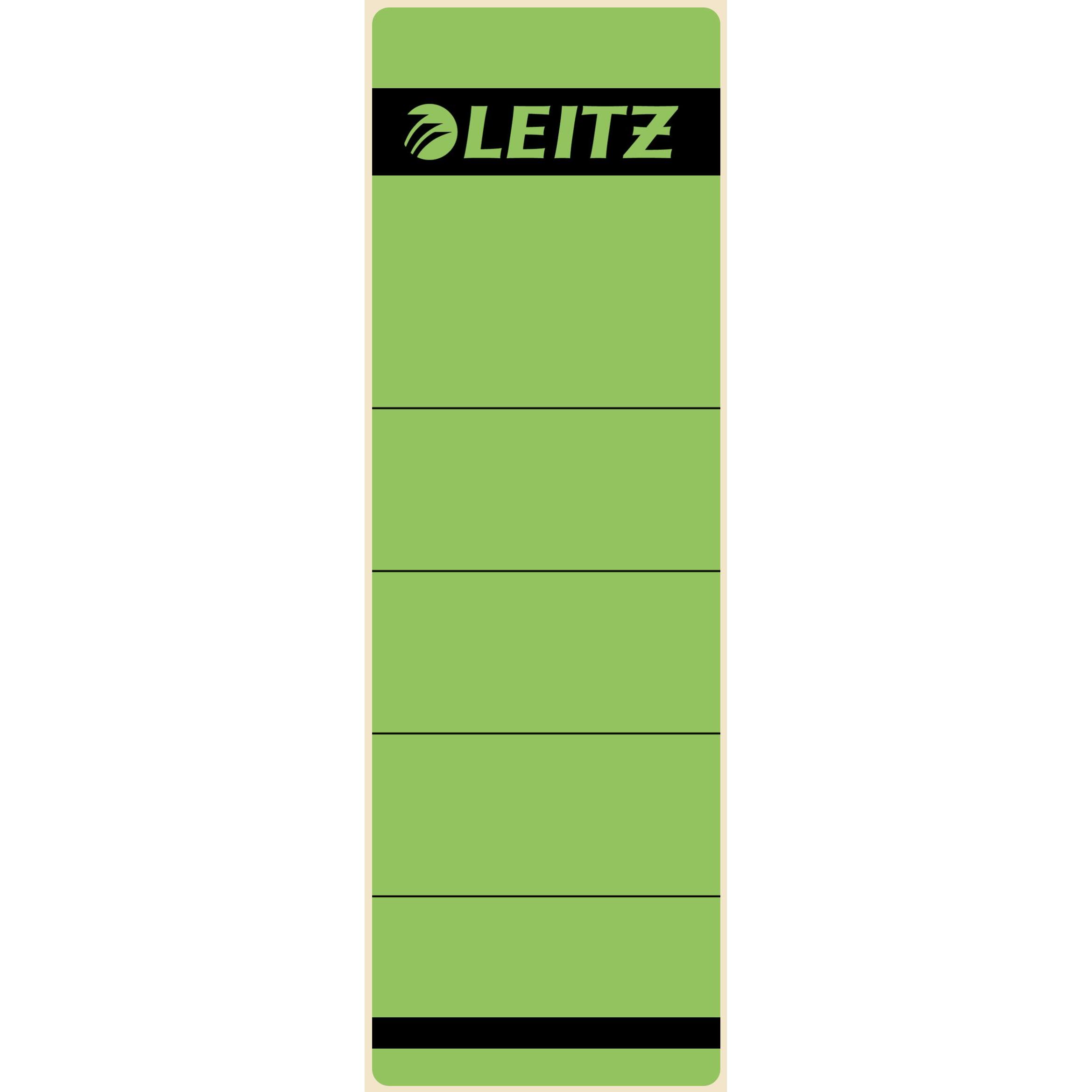 Thumbnail - Leitz, Ordner Zubehör, Ordnerrücken-Etikett, 61 x 192 mm, kurz, breit, grün passend für Standard- und Hartpappe