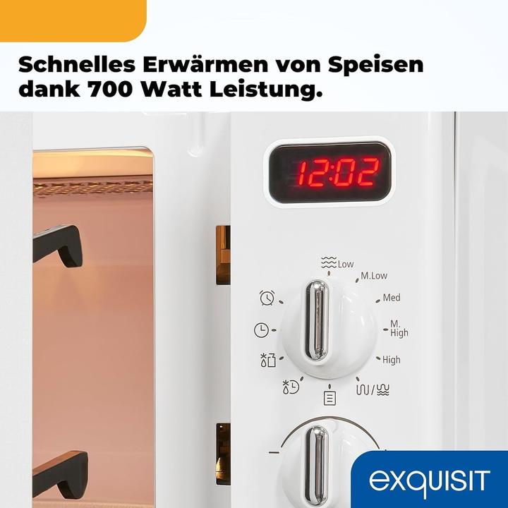 Produktbild Exquisit Exqu Retro Mikrowelle RMW720-3GDIG weiss 812764000 (20 l)