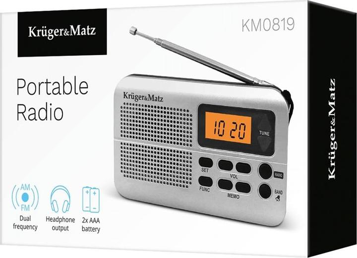 Image du produit Krüger&Matz KM 819 Radio portable, gris clair (AM)