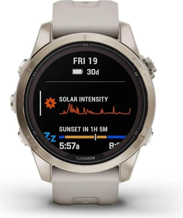 Immagine prodotto Garmin Orologio multisport Fenix 7S PRO GPS, Sapphire Solar Edition, bianco/oro dolce (42 mm)