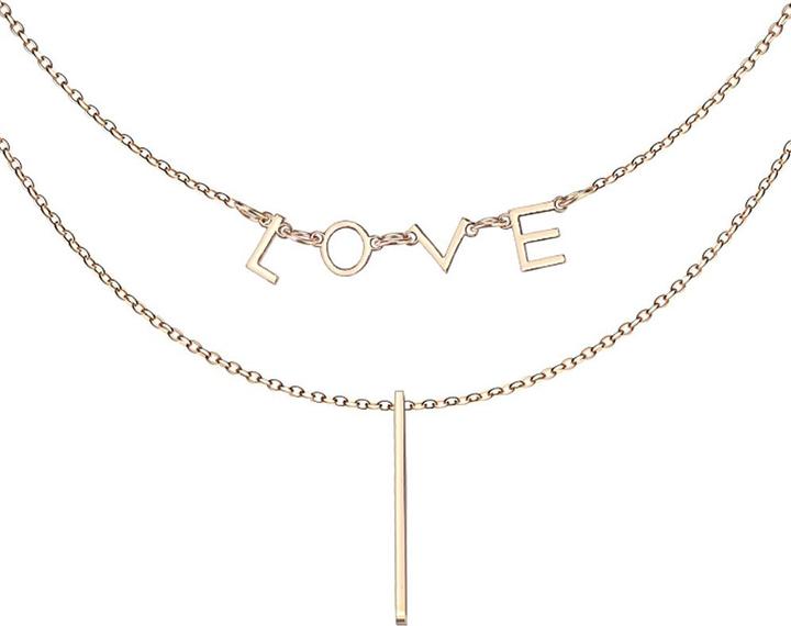 Immagine prodotto Star Piercing Catena pendente in oro rosa LOVE e barra (senza ottone, Acciaio chirurgico 316L)