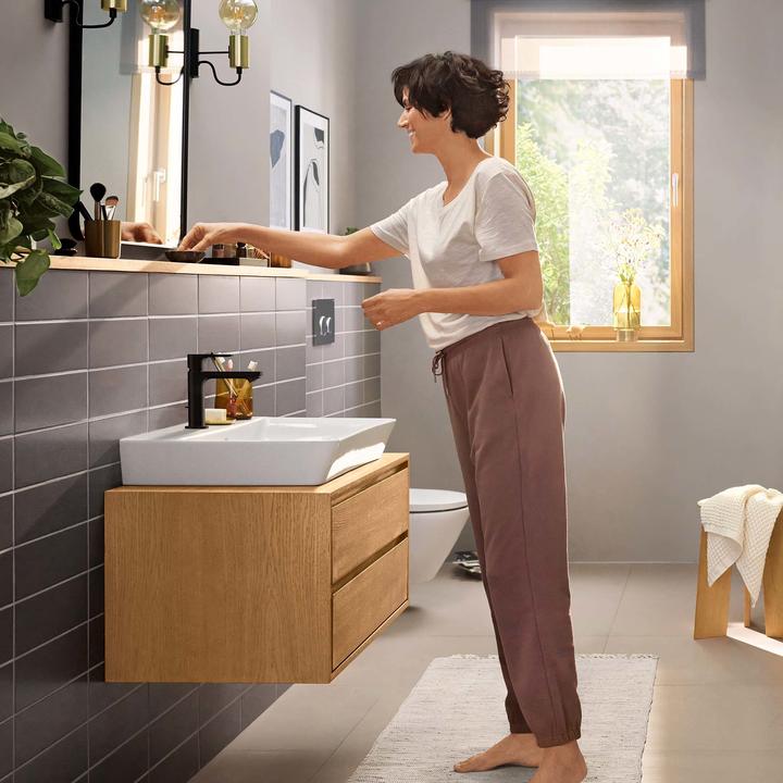 Productafbeelding hansgrohe HG ééngreeps wastafelmengkraan Rebris E 110 CoolStart o AG mat zwart