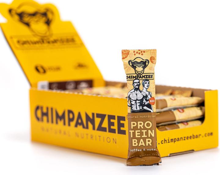 Image du produit Chimpanzee Protein Bar Coffee & Nuts (végétalien, bio, sans gluten) 20x45gr (20 pcs, 900 g)