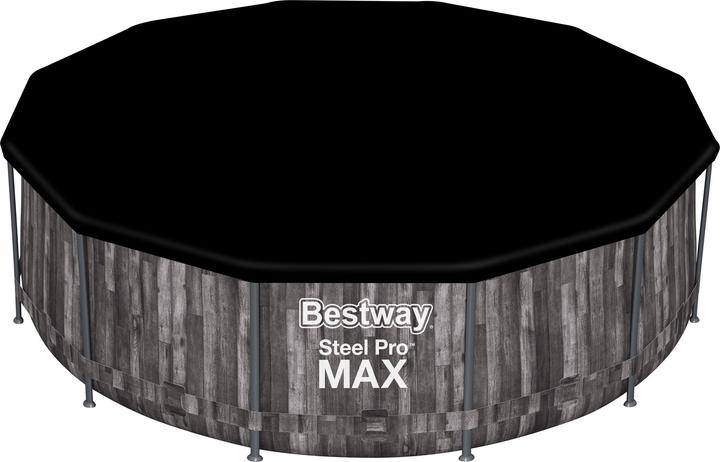 Produktbild Bestway Steel Pro MAX™ Frame Pool Komplett-Set mit Filterpumpe + Verdeck Ø 366 x 122 cm, Holz-Optik (366 x 122 cm)