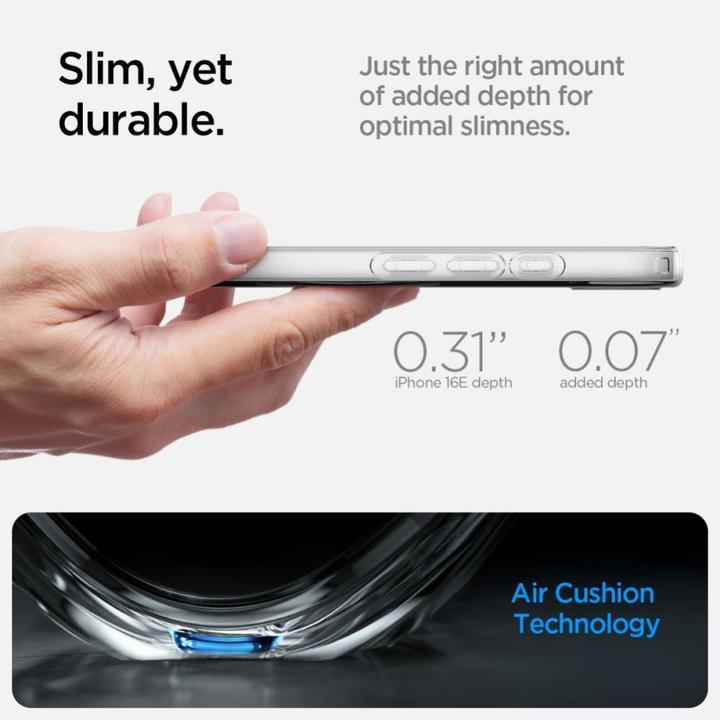 Actual product image Spigen Liquid Crystal MagFit TPU Back Cover Durchsichtig Apple iPhone 16e (Apple iPhone 16e)