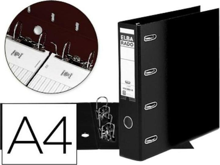 Actual product image Elba Double file rado plast, spine width: 75 mm, black DIN A4, cover inside/outside PVC, replaceable (A4, 75 mm, 1 pcs.)