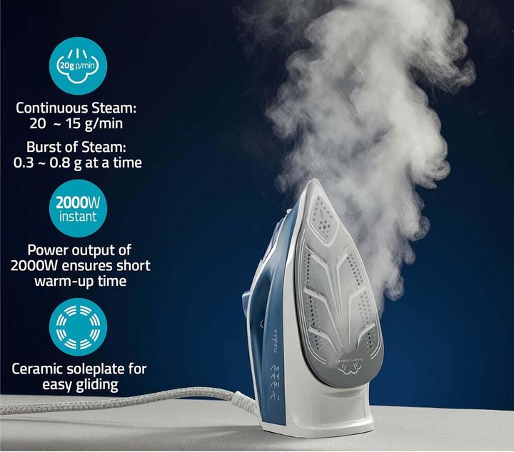 Image du produit Nedis Bügeleisen | 2000 W | 20 g/m | Dampf Schuss | Keramisch | 0.20 l (2000 W)