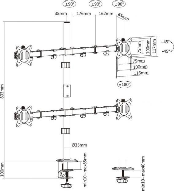 Produktbild equip Tischhalterung (Tisch, 32", 36 kg)