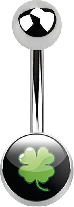 Immagine prodotto Star Piercing Banana argento con logo trifoglio (senza ottone, Acciaio chirurgico 316L)