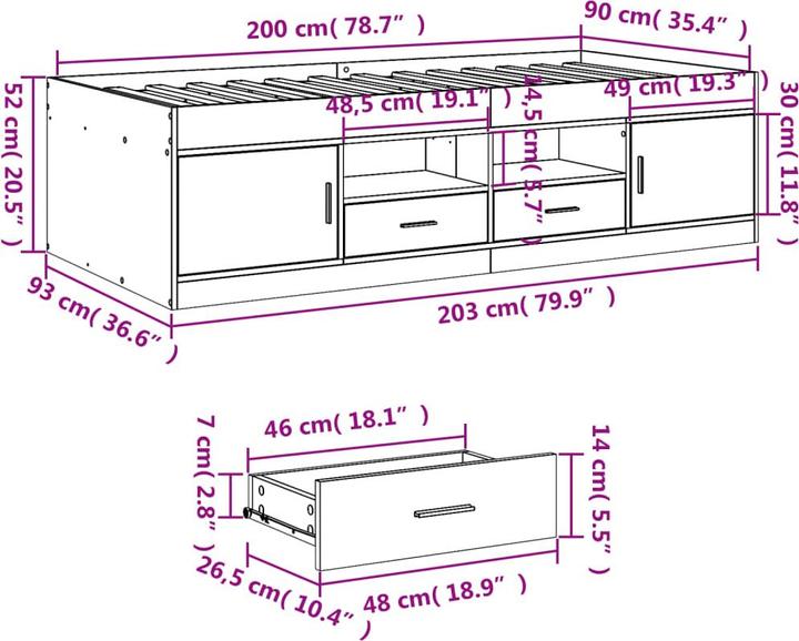 Image du produit vidaXL Tagesbett (90 x 200 cm)