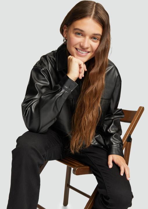 Produktbild S.Oliver Bluse Hemdbluse in Lederoptik (40)