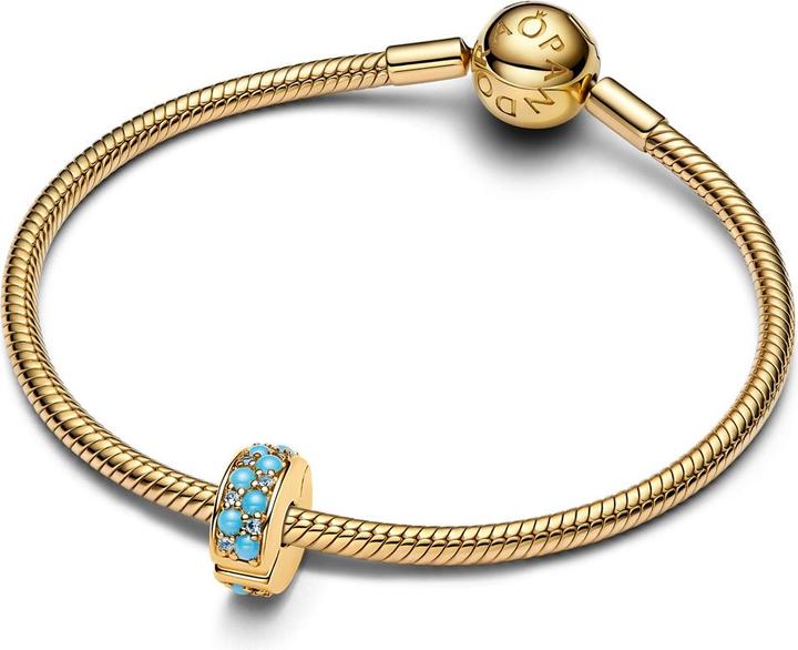 Produktbild Pandora Aquablauer Clip-Charm (Silikon, Metalllegierung vergoldet)