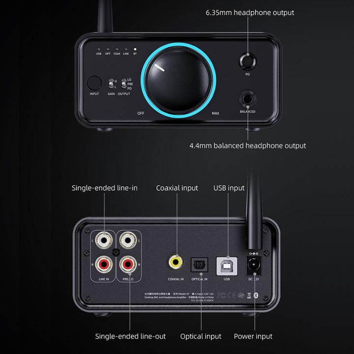 Produktbild FiiO K7 BT (USB-DAC, Gain-Schalter, Bluetooth)