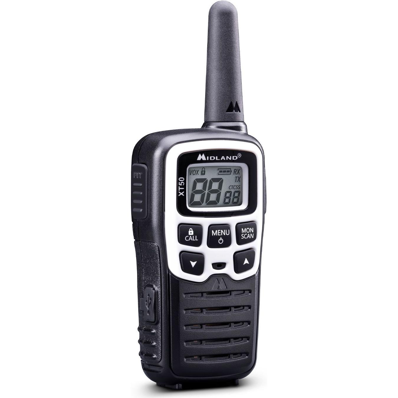 Thumbnail - Midland XT50 Adventure Funkgeräte schwarz/silber (8 km), Walkie-Talkie, Schwarz, Grau