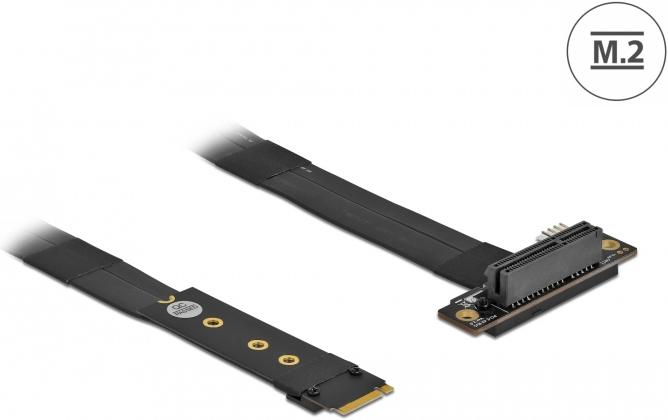 Productafbeelding Delock M.2 Key M naar PCIe x4 NVMe adapter schuin met 20 cm kabel (20 cm, PCIe)