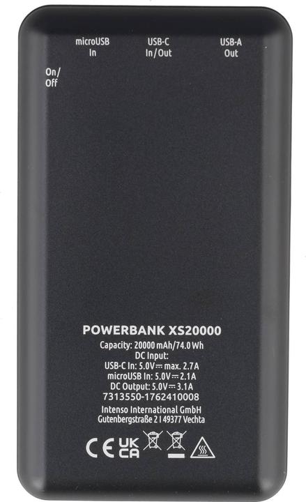 Produktbild Intenso XS20000 (20000 mAh, 74 Wh)