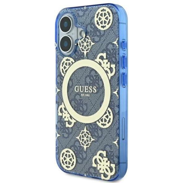 Thumbnail - Guess GUHMP16SH4PYEEB iPhone 16 6.1" niebieski/blue hardcase IML Peony On 4G Background MagSafe (Apple iPhone 16), Smart...