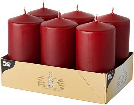 Papstar 17993 Bougie de cire ronde Bordeaux (e) (1 pcs)