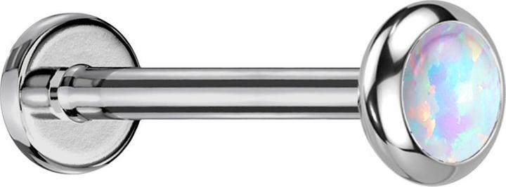 Immagine prodotto Star Piercing Micro Labret filo interno argento disco arrotondato argento opale bianco (senza ottone, Titanio)