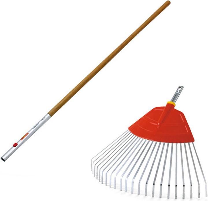 Immagine prodotto Wolf-Garten 697-00764 Rastrello a foglia, acciaio inox, legno acciaio