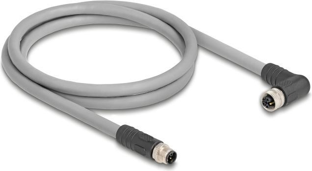 Produktbild Delock M12 Kabel L-kodiert 5 Pin Stecker gerade zu Buchse re