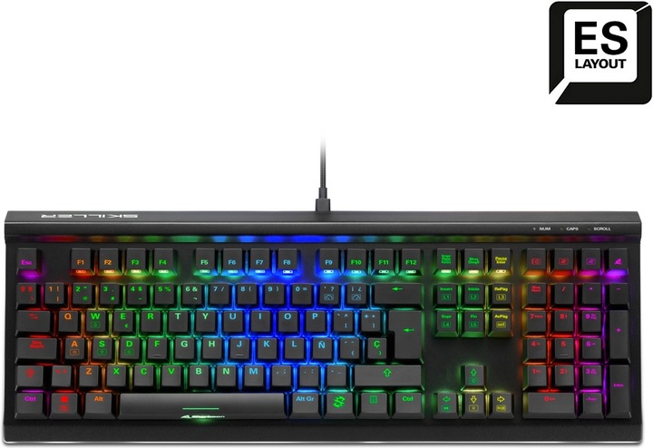 Produktbild Sharkoon SKILLER SGK60 Tastatur USB QWERTY Spanisch (Eng. Int., Kabelgebunden)