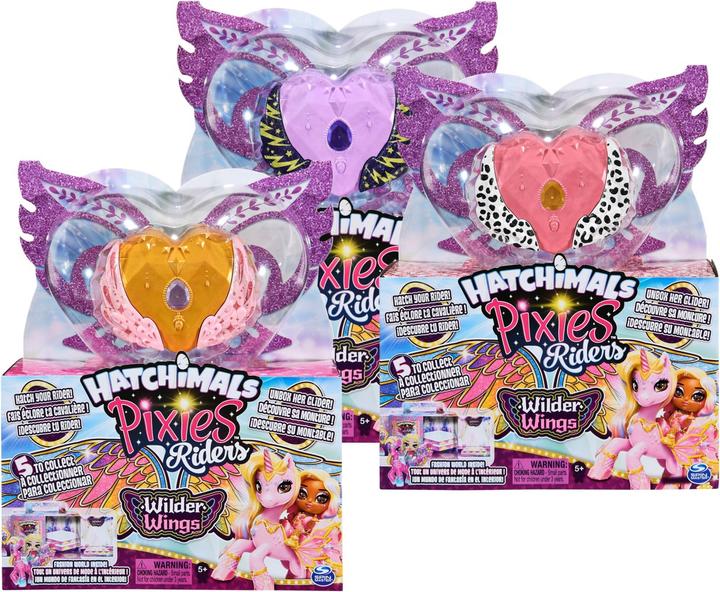 Actual product image Hatchimals Pixies Riders Wilder Wings collectible figure with mythical creatures to ride and much