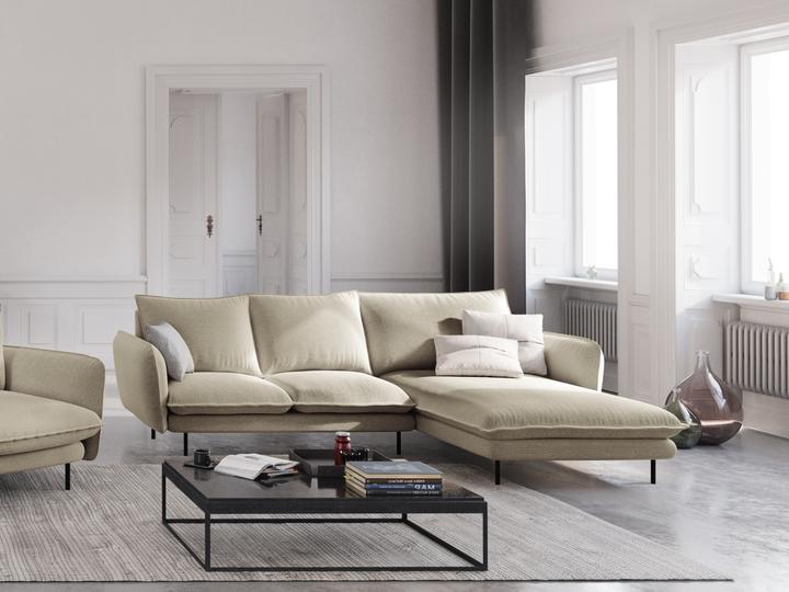 Actual product image Cosmopolitan Design Right Corner Sofa, "Vienna", 5 Seats, Beige, 255x170x95 Made in Europe (Corner sofa)