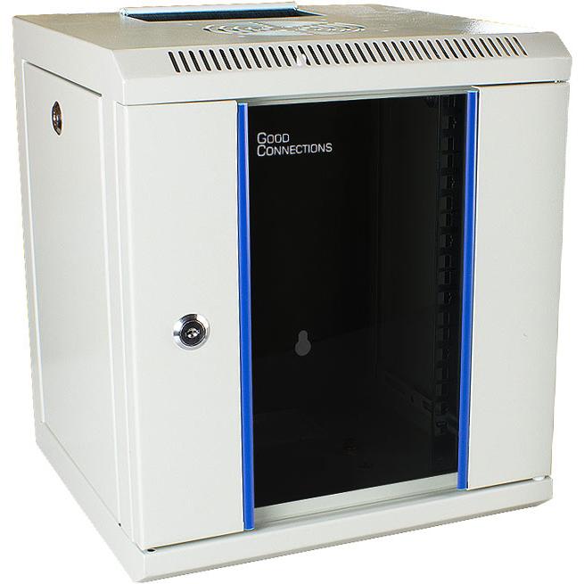 Alcasa GC-R0100 Rack 6U Wandmontiertes Regal (5.71 HE, 10 Zoll Rack), Serverschrank, Grau