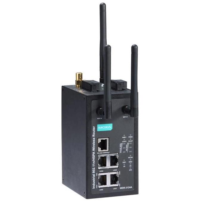 Moxa WDR-3124A - Wireless Router - WWAN - 4-Port-Switch, Router