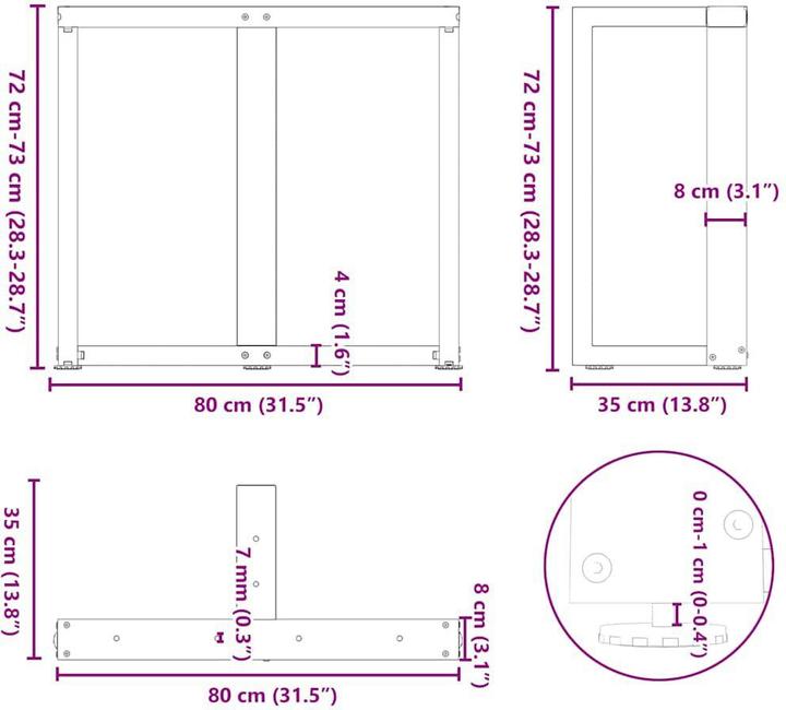 Actual product image vidaXL Esstischbein