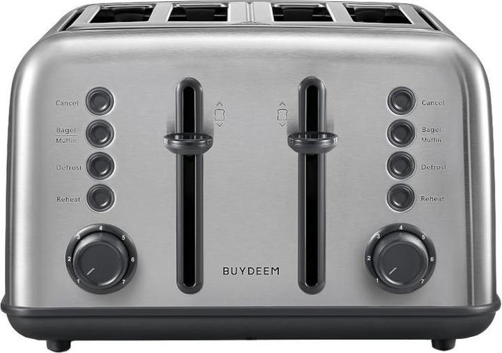 Actual product image Buydeem Toster 4 Slice Toaster, model DT640E, color Stainless Stell, EU