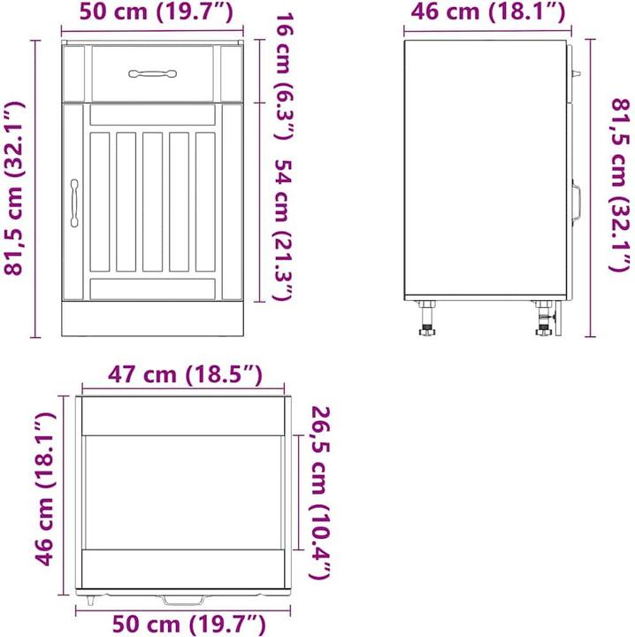 Image du produit vidaXL Küchenunterschrank (50 x 46 x 54 cm)