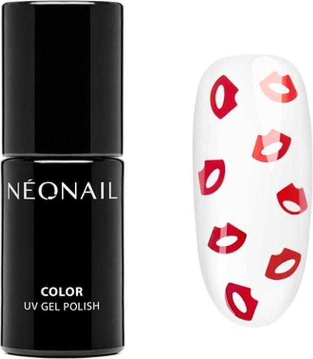 Produktbild Neonail UV Nail Polish 7.2ml - Don't Talk, Just Kiss - Clear with Red Kiss Mouths (UV-Gel Lack)