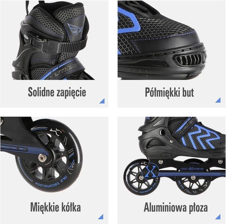 Immagine prodotto Nils NA19318 Nero-Blu TAGLIA M (35-38) PATTINI INLINE EXTREME (37)