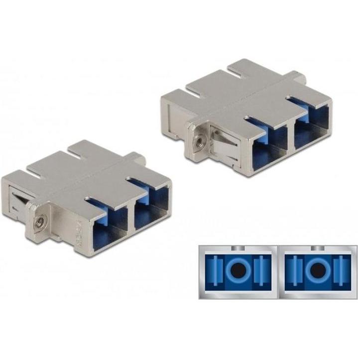 Delock 86873 - LWL Kupplung SC Duplex Buchse zu SC Duplex Buchse Singlemode Metall (Netzwerk Kupplung), Netzwerk Zubehör