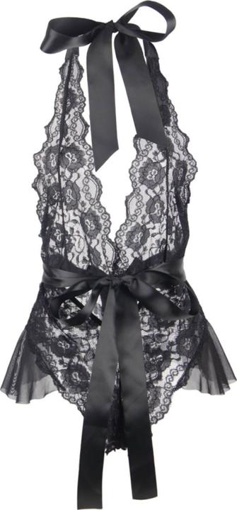 Actual product image Queen Lingerie Deep V Skirtless Lace Teddy S/M (M, S)