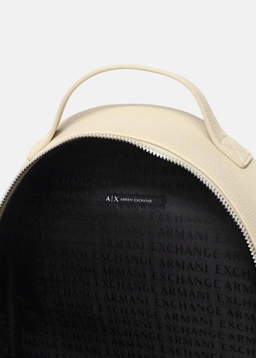 Actual product image Armani Exchange Wave Backpack with Silver Logo and Internal Patch