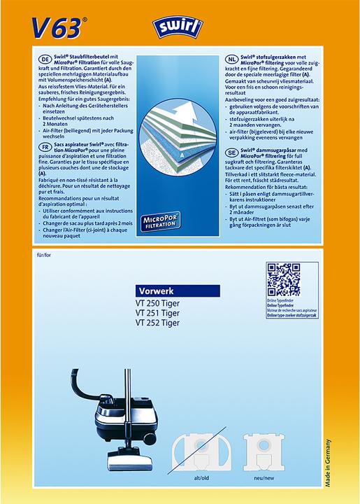 Produktbild Swirl Staubbeutel V63 (4x)