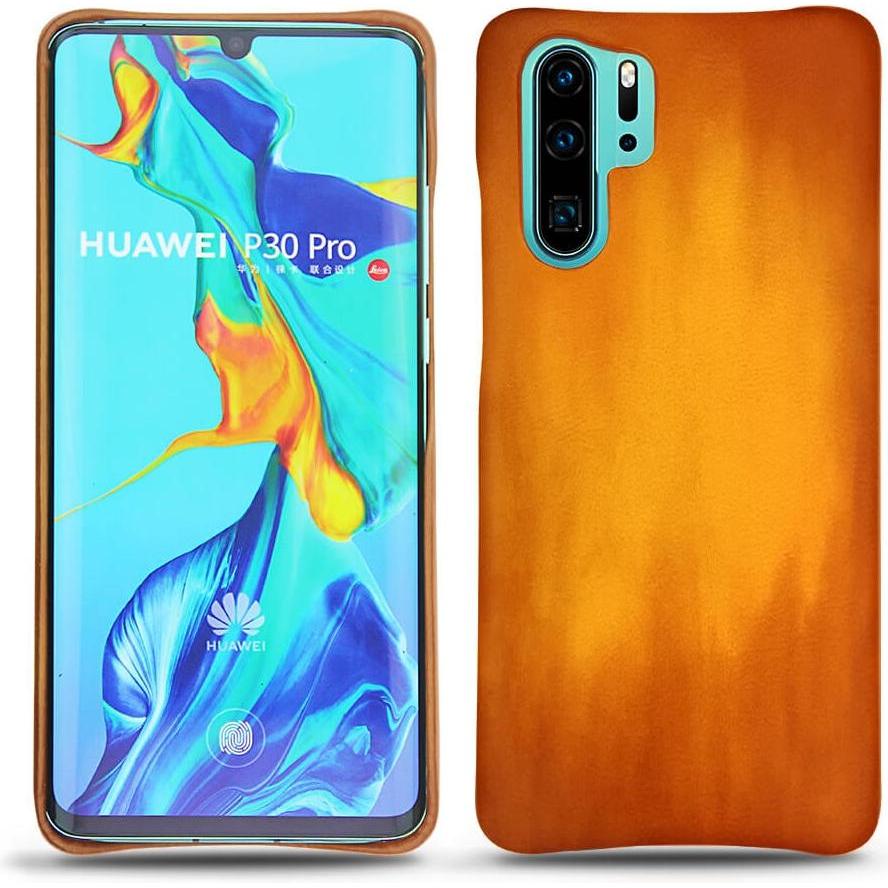Noreve Lederschutzhülle (Huawei P30 Pro), Smartphone Hülle, Orange