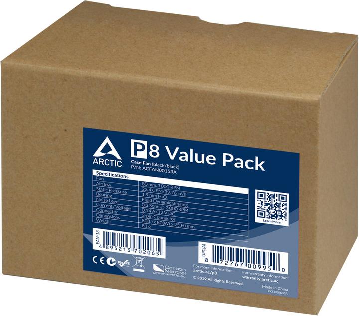 Actual product image Arctic P8 Value Pack (80 mm, 5x)