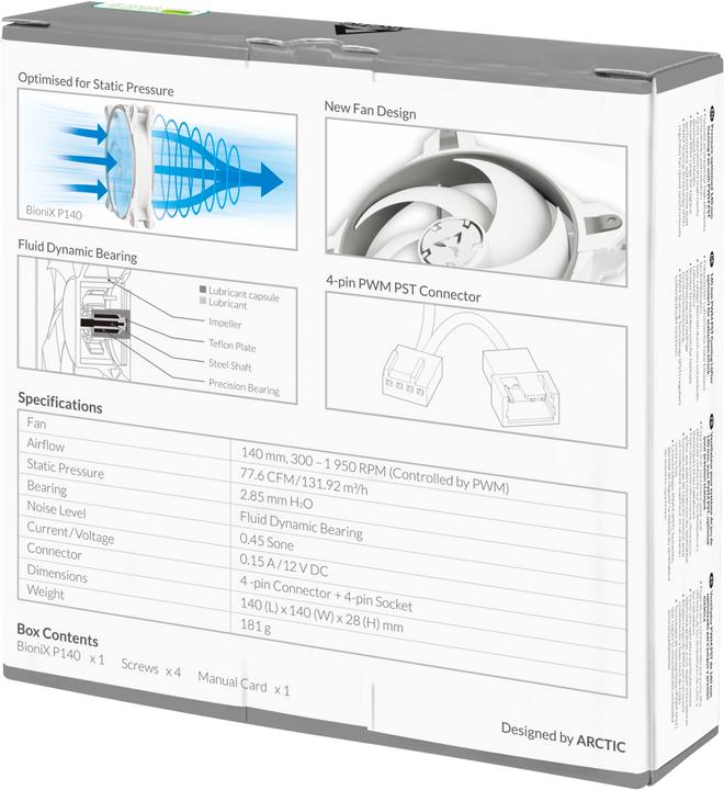 Actual product image Arctic BioniX P140 (Grey/White) (140 mm, 1x)