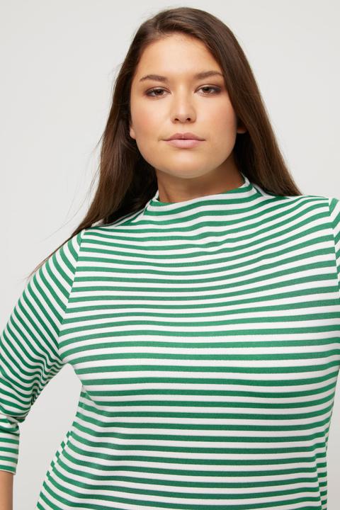 Actual product image Ulla Popken Glitter Stripe Mixed Direction Stretch Knit Top (46, 48)