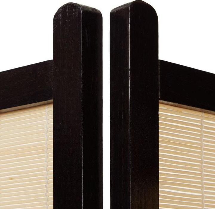 Actual product image Greendeco 4-fold wood screen bamboo black