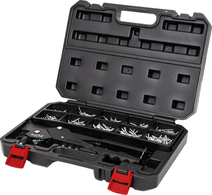 Actual product image Stier Premium blind rivet set with 360° manual riveting pliers and 501-piece blind rivets