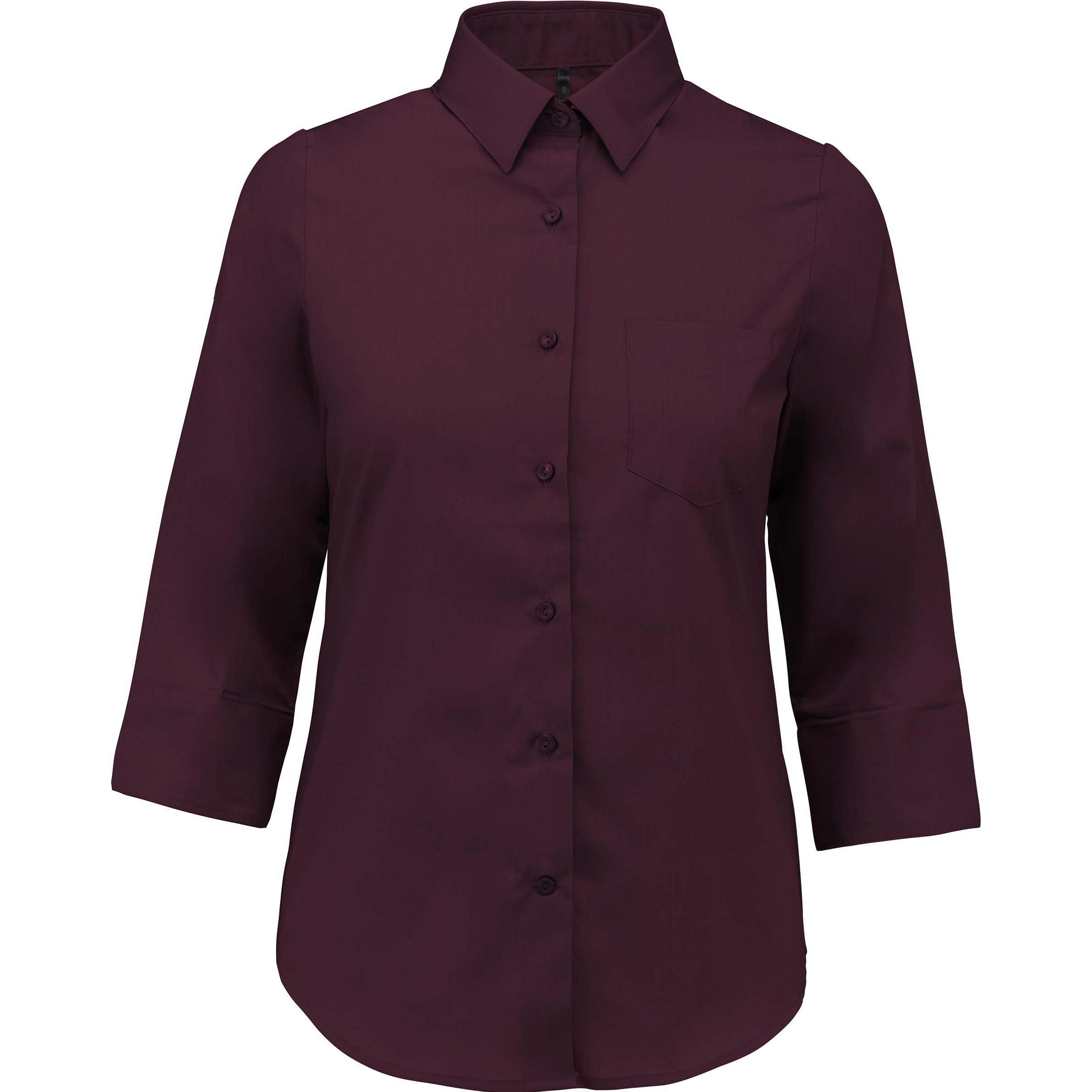 Kariban, Damen, Hemd, Manches 3/4, Rot, (XL)