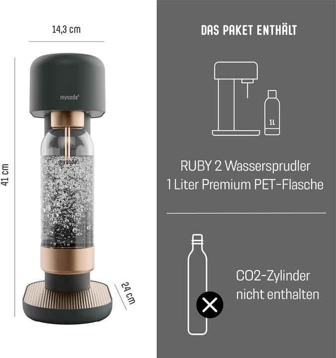 Actual product image Mysoda Incl. 1 quick-lock premium flask - Aluminium - Sort/kobberfarvet