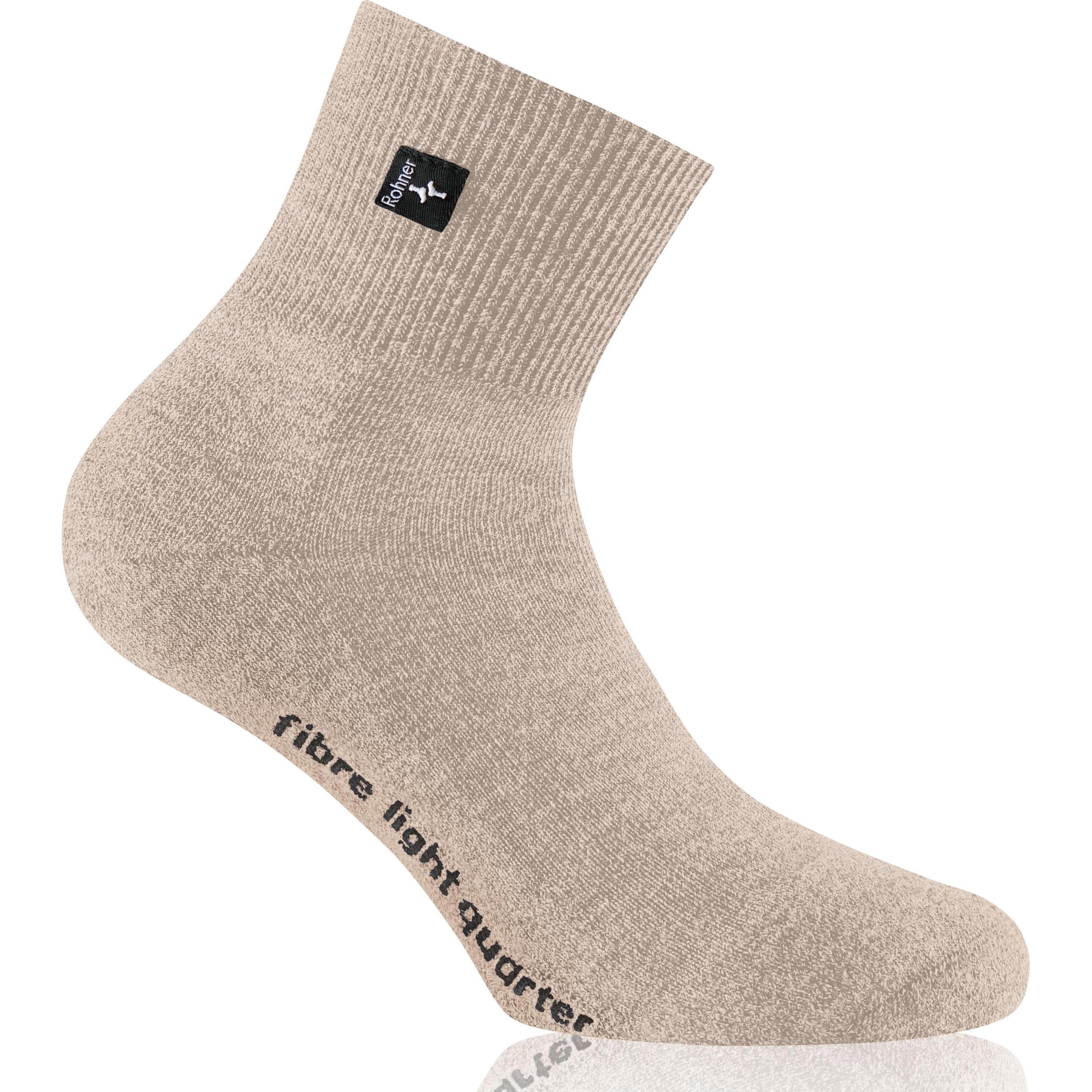 Rohner, Unisex, Sportsocken, Fibre Light Quarter Wandersocken, Farbe 276 sandelholz, Grösse 39-41 (39 - 41), Beige