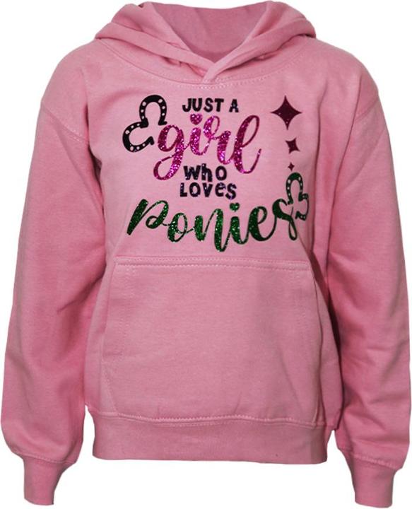 Immagine prodotto British Country Collection Felpa con cappuccio "Just A Girl Who Loves Ponies" (Solo una ragazza che ama i pony) (104)