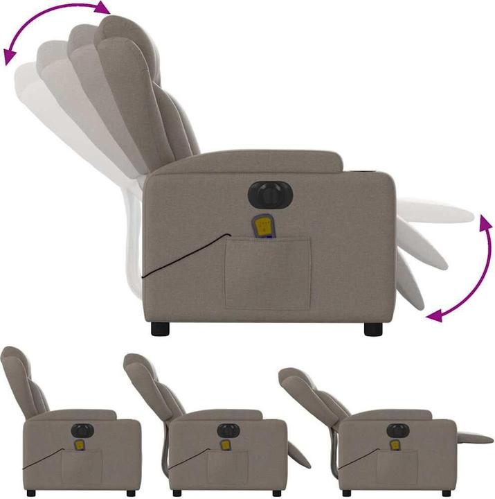 Actual product image vidaXL Massage chair electric fabric